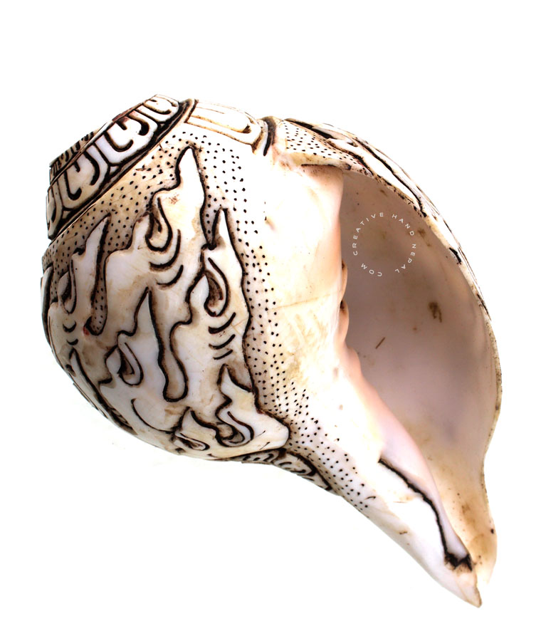 TIbetan carved Dorje Conch Trumpet Creativehand Nepal